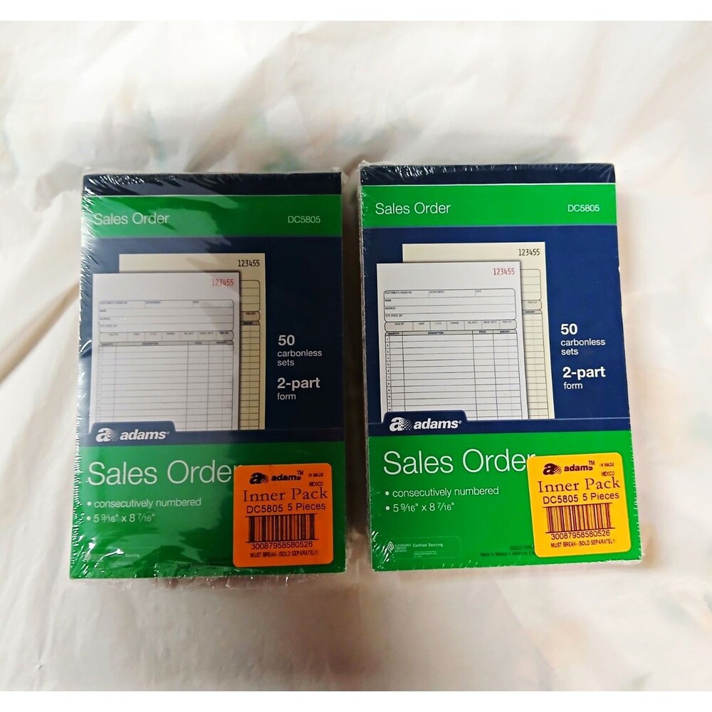 Adams DC5805 Sales Order Book 2-Part Carbonless Forms 5 Books Each Pack, 2 Packs